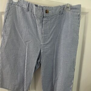 Polo by Ralph Lauren Blue and White Striped Flat Front Shorts